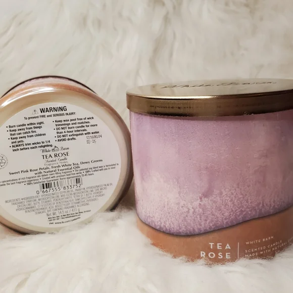 Tea Rose 3-Wick Candles - Picture 2 of 3